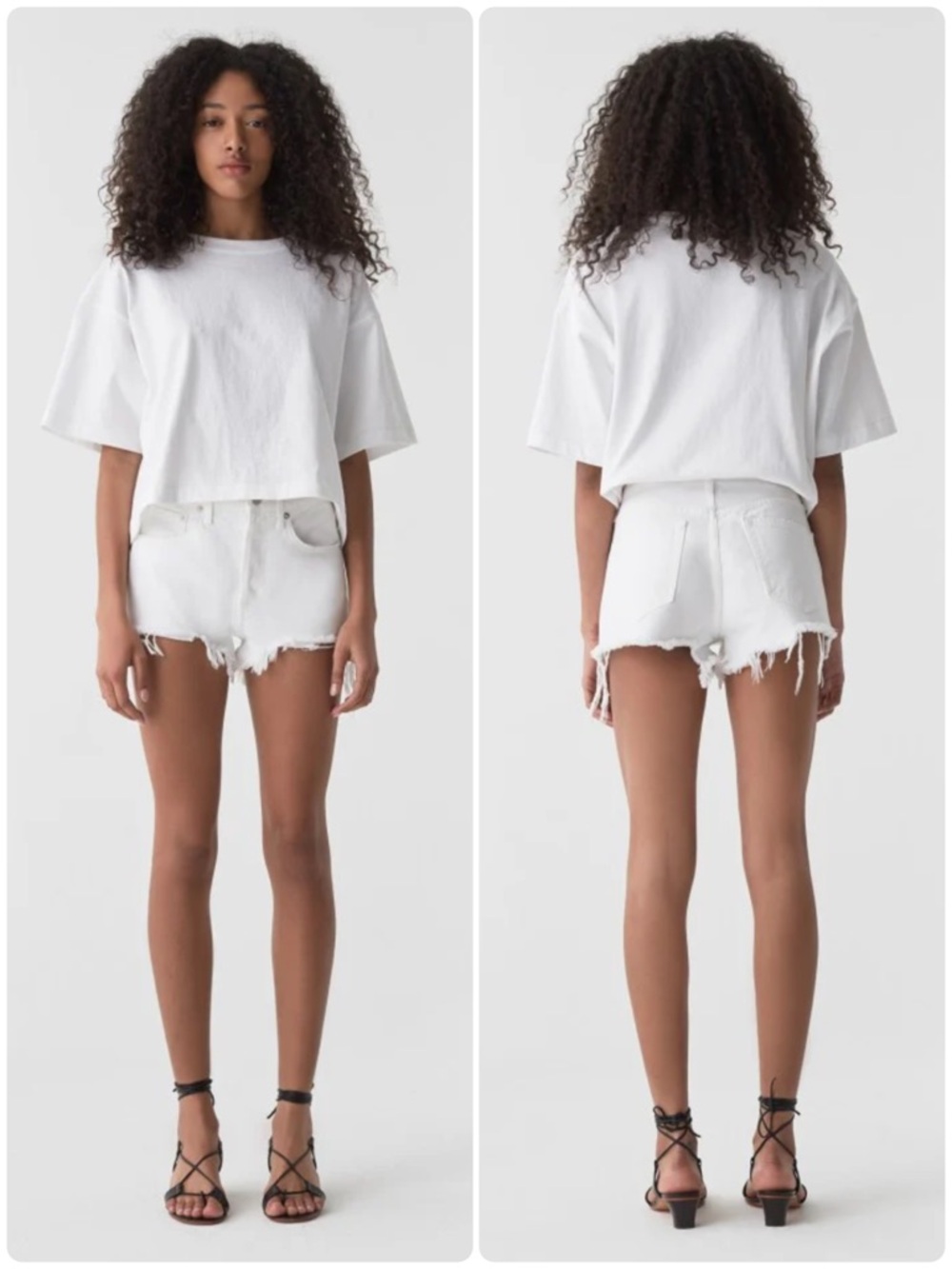Agolde Parker Vintage Cut Off Shorts Gleam White Size 28